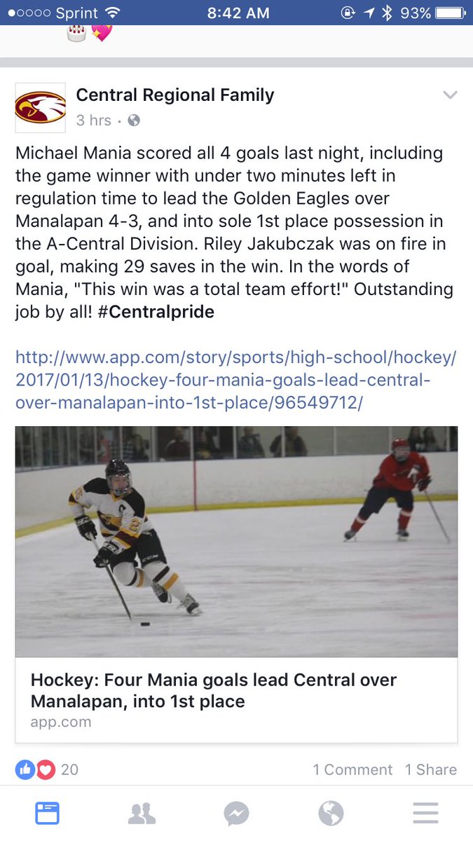 khalpin8's tweet photo. Congrats to Mike Mania for getting all 4 goals in the hockey game on Friday night!!!!! https://t.co/V08rcvLVGu