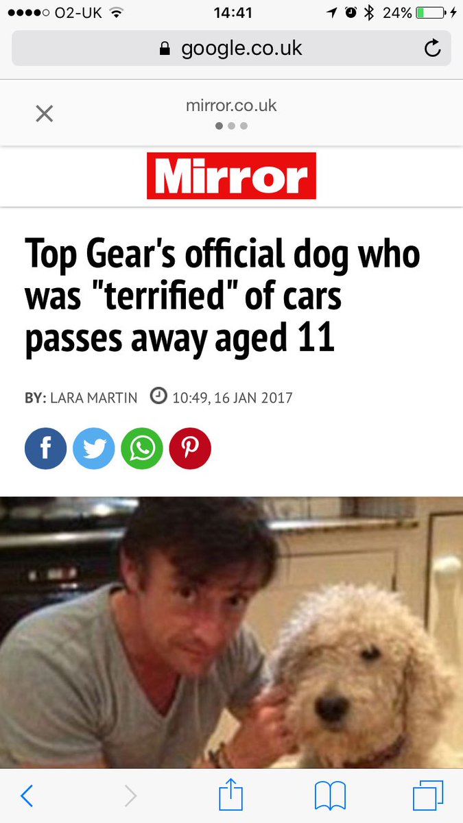 MBoothbyCars's tweet photo. RIP Top Gear Dog :( https://t.co/yaZvqq5F7N