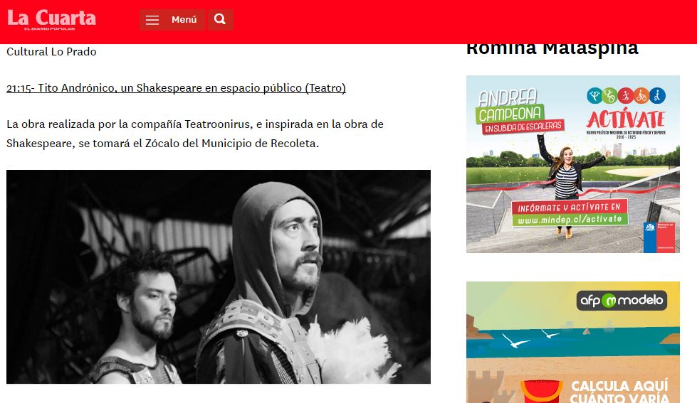 En <a href="/lacuarta/">La Cuarta</a> nos destacan entre los panoramas del Santiago a mil