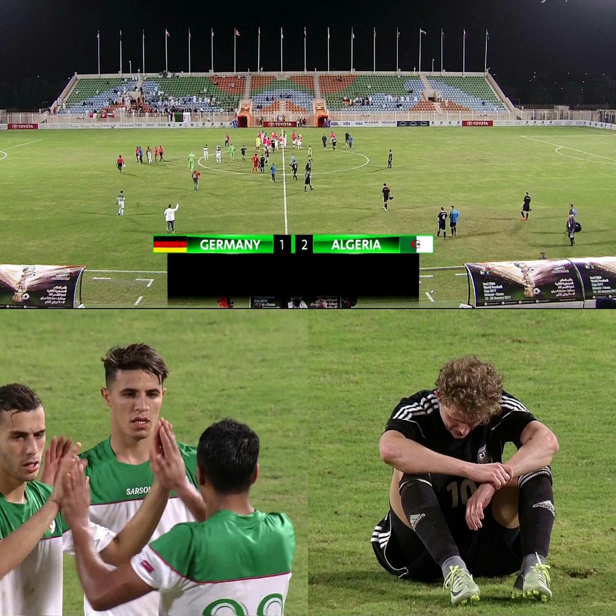 dz24foot's tweet photo. كاس العالم العسكرية // الجزائر 2 - 1 ألمانيا. عسكر الخضر يهزمون الالمان مجددا بثنائية مقابل هدف. https://t.co/yFPoucwXbI