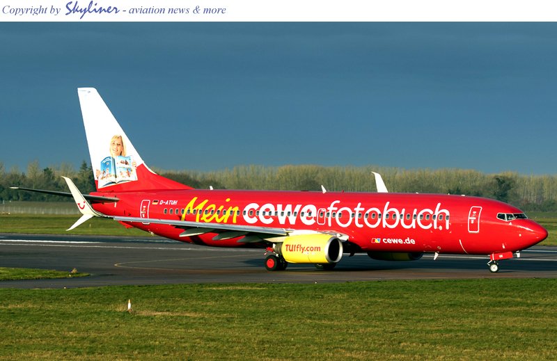 skylinerav's tweet photo. @cewefotobuch has reworked its promoting appearance on a @TUIflyGermany Boeing #B737-800, applied now to a sister aircraft. #DATUH #avgeek https://t.co/Uf3aakdUXg