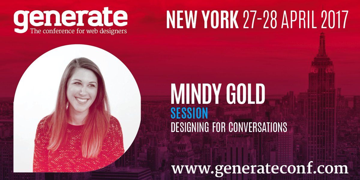 netmag's tweet photo. No #BlueMonday around here. We're delighted to announce @Mindyalyse has joined the #generateconf New York line up! https://t.co/eLmdfXezQb https://t.co/e3UGnrPqyu