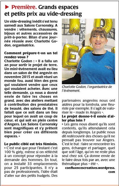 ConfluencesCrea's tweet photo. On parle du Vide Dressing dans le @courrierouest :D #angers #videdressing #courrierdelouest #confluencescreatives https://t.co/Jlowri2LtI