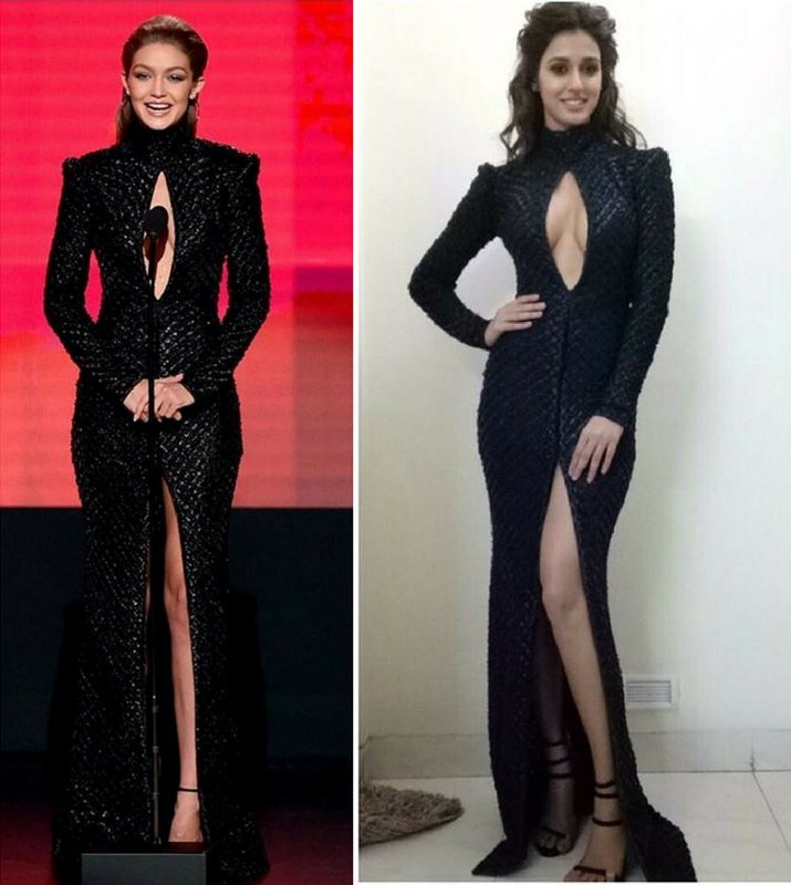 bookmystyle's tweet photo. Who wore the black gown by @NicolasJebran better - #GigiHadid or #DishaPatani? #Whoworeitbetter #fashion #StyleWar https://t.co/6Sa22orQ6G