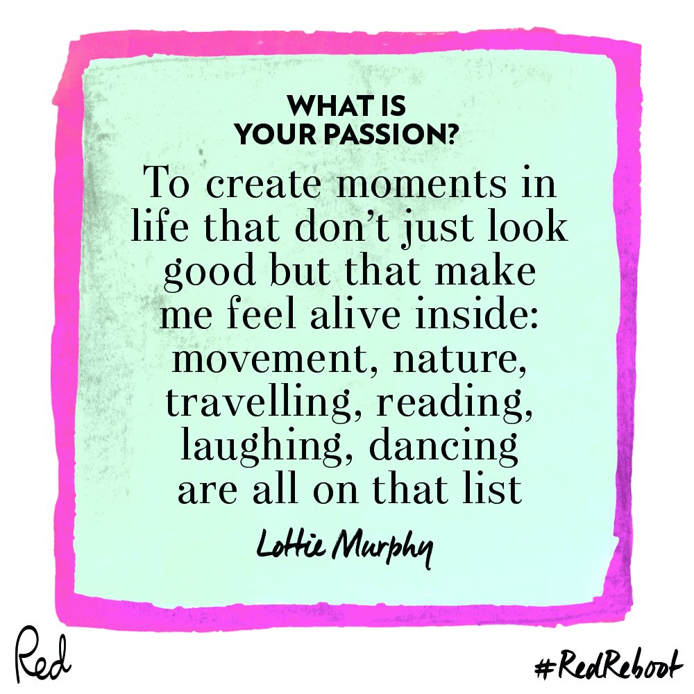 RedMagDaily's tweet photo. What a gorgeous answer from @LottielMurphy! What is your passion? #RedReboot https://t.co/8EkNbBDqXM