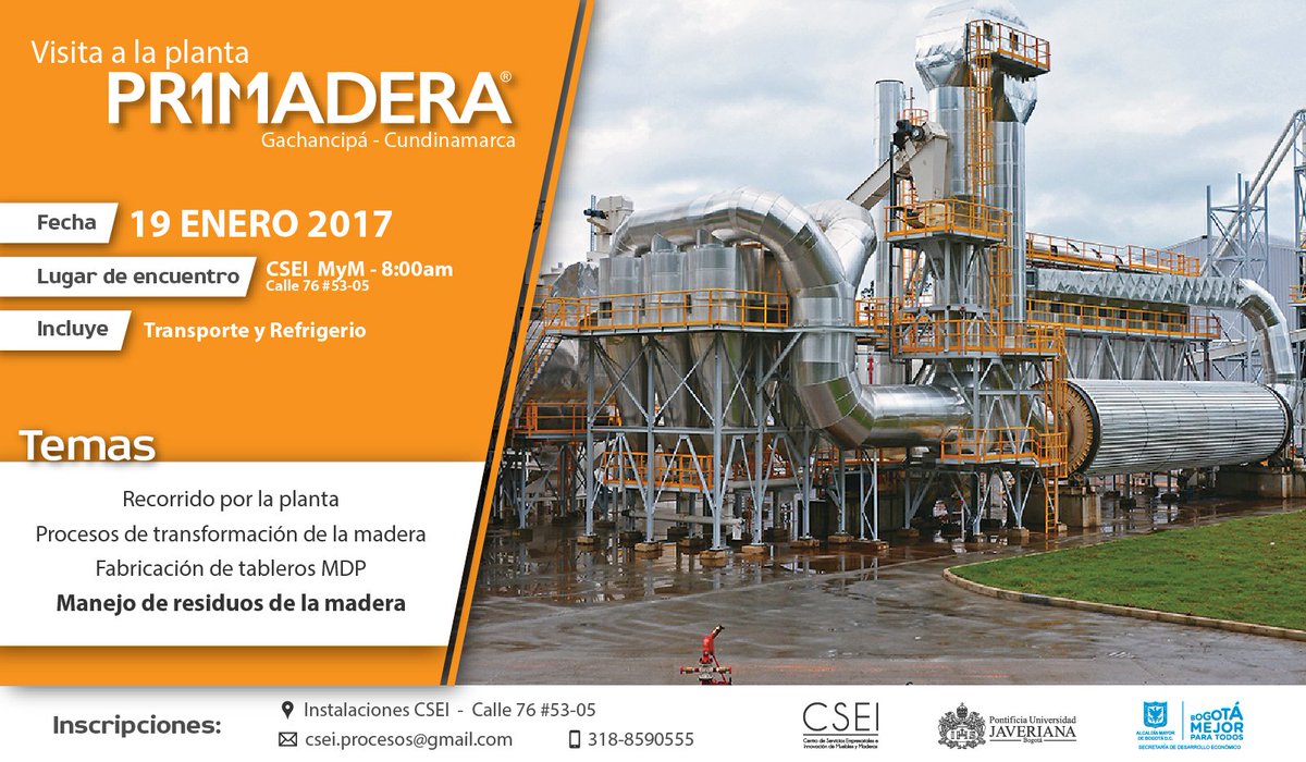 CSEI_MYM's tweet photo. Recordamos la invitación a visitar la planta de #Primadera en Gachancipa. La visita incluye transporte y refrigerio. Más info: 7049555 #CSEI https://t.co/6OcyFM1YfK