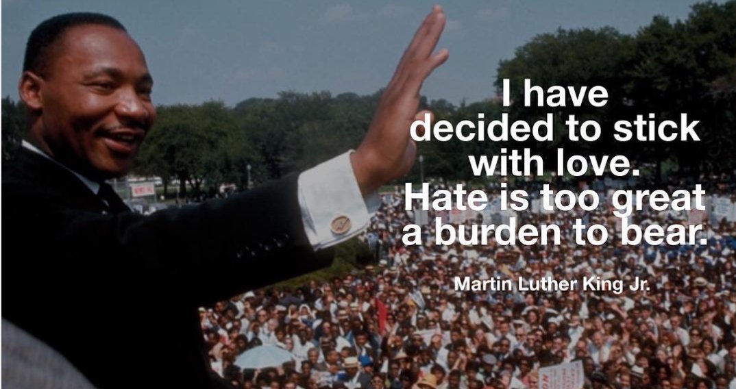 katiecouric's tweet photo. The right words at the right time. 
Thank you, Dr. Martin Luther King Jr. 
Let's remember his message today and always. #MLKDAY https://t.co/csWkOP494E
