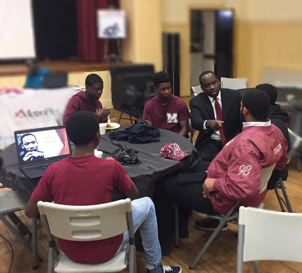 Larry speaks with youth on MLK Day. #service #youth #CD9 #thefuture