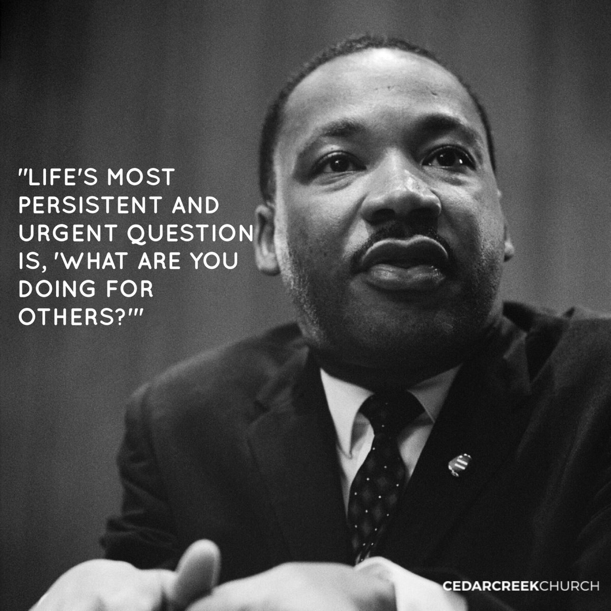 cedarcreektv's tweet photo. We want everyone to know, that no matter who they are or what their story, they matter to God and they matter to us.
#CedarCreekTV #MLK https://t.co/NKa9KG9Ee9