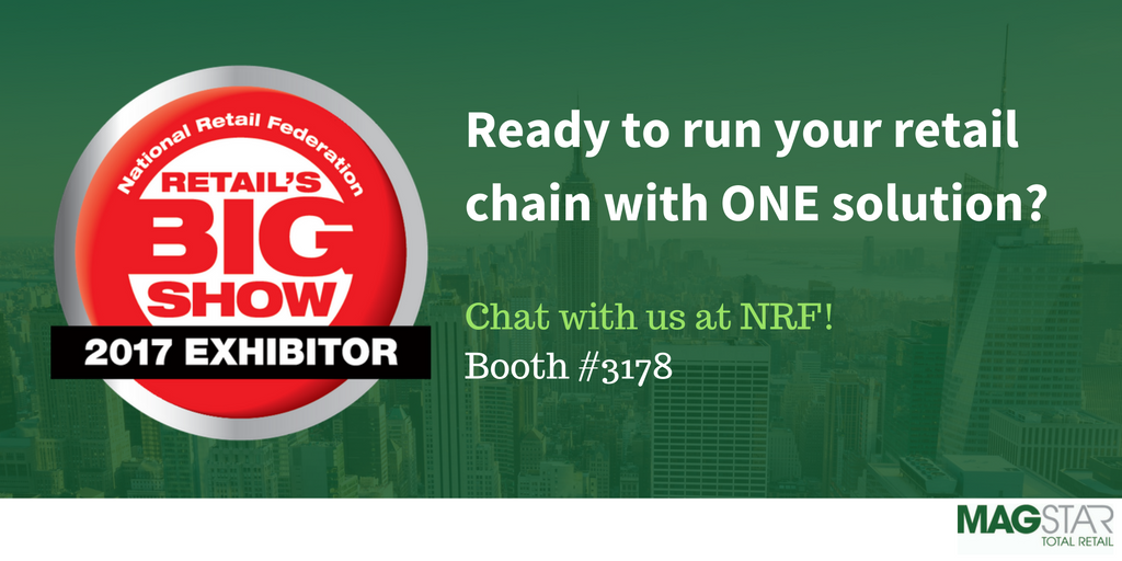 MagstarInc's tweet photo. Are you a specialty retailer? Let's have a chat on #ERP and POS solutions at booth 3178! #NRF2017 #nrf17 https://t.co/volJHfQn7q