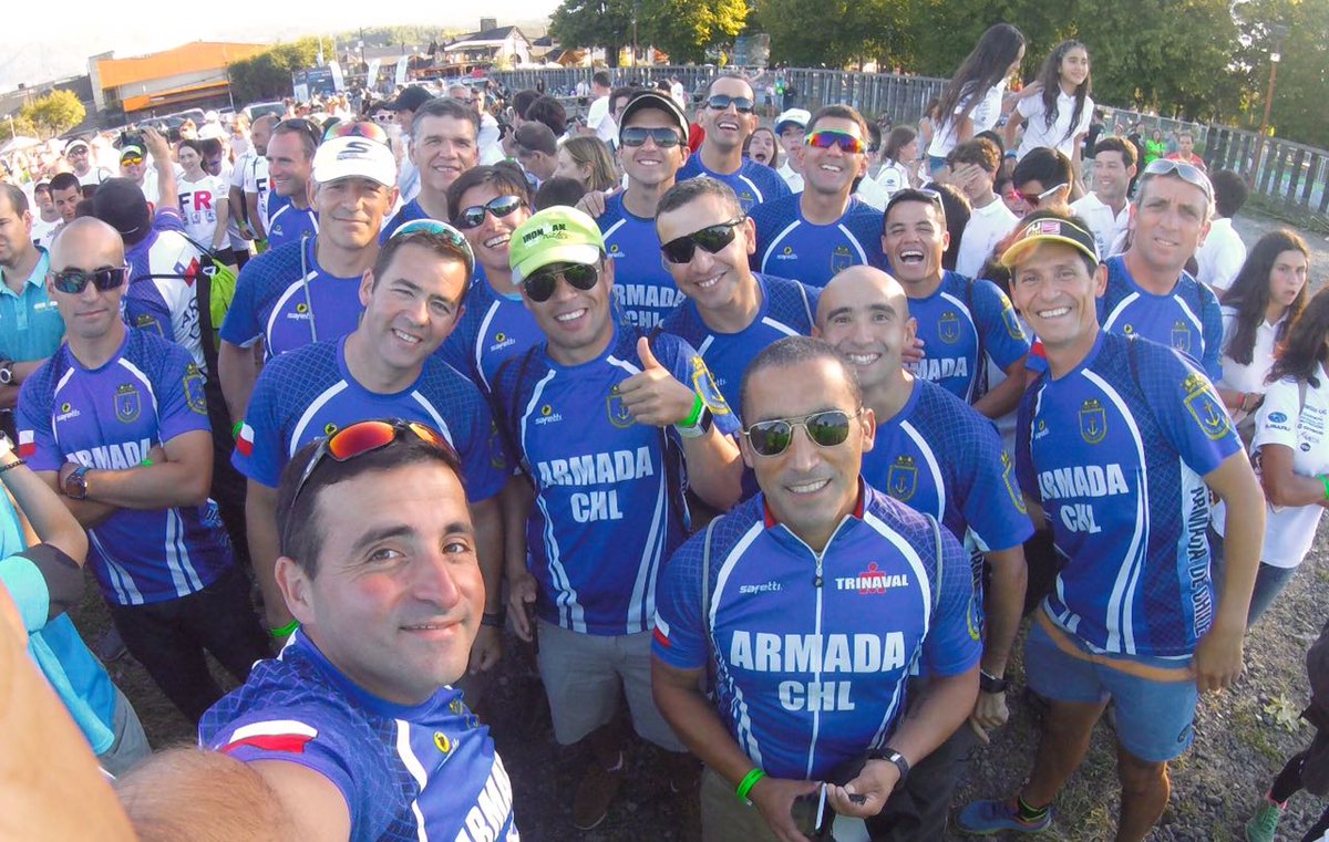 Armada_Chile's tweet photo. Resguardando la seguridad y con el equipo de Triatlón, así fue la participación de la Armada en Ironman 70.3 Pucón https://t.co/cQIB4JPxms https://t.co/vXUsGf25JI
