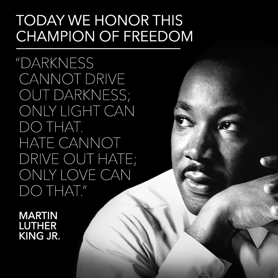 "Darkness cannot drive out darkness; only light can do that." Wise words from Dr. Martin Luther King, Jr.
