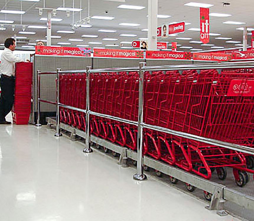 McCueCorp's tweet image. Guidance Rail is a perfect fit for customer queuing systems and in-store cart storage areas! #Retail #BarrierSystem hubs.ly/H05VB660