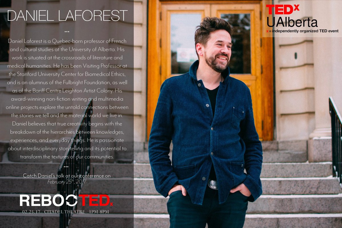 whitesummer22's tweet photo. happy to join the awesome 2017 roster @TEDxUAlberta proudly representing @ualberta @UofA_Arts @AHHMUAlberta @UofAMLCS https://t.co/McYXODNZzF