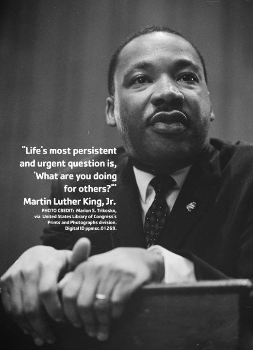 "Life's most persistent and important question is, 'what are you doing for others?'" - Martin Luther King, Jr.