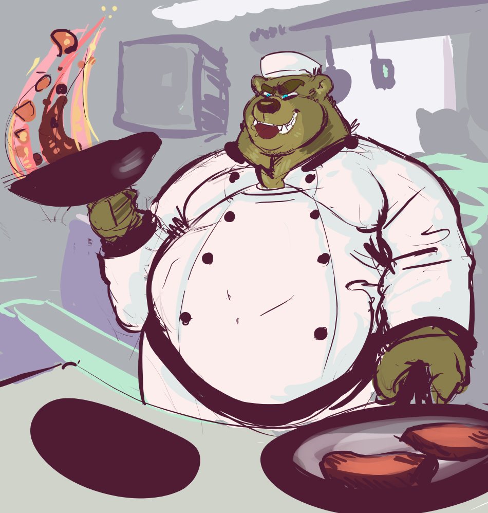 Austin's bf Percy really dominates, in the kitchen.