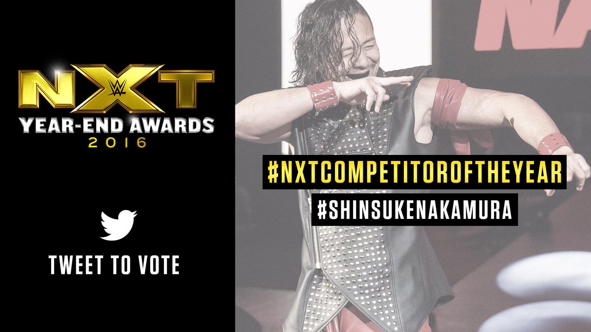 WWENXT's tweet photo. RT to vote for #ShinsukeNakamura as #NXTCompetitorOfTheYear in the #NXTYearEndAwards. @ShinsukeN https://t.co/LnkK9ZaDnX