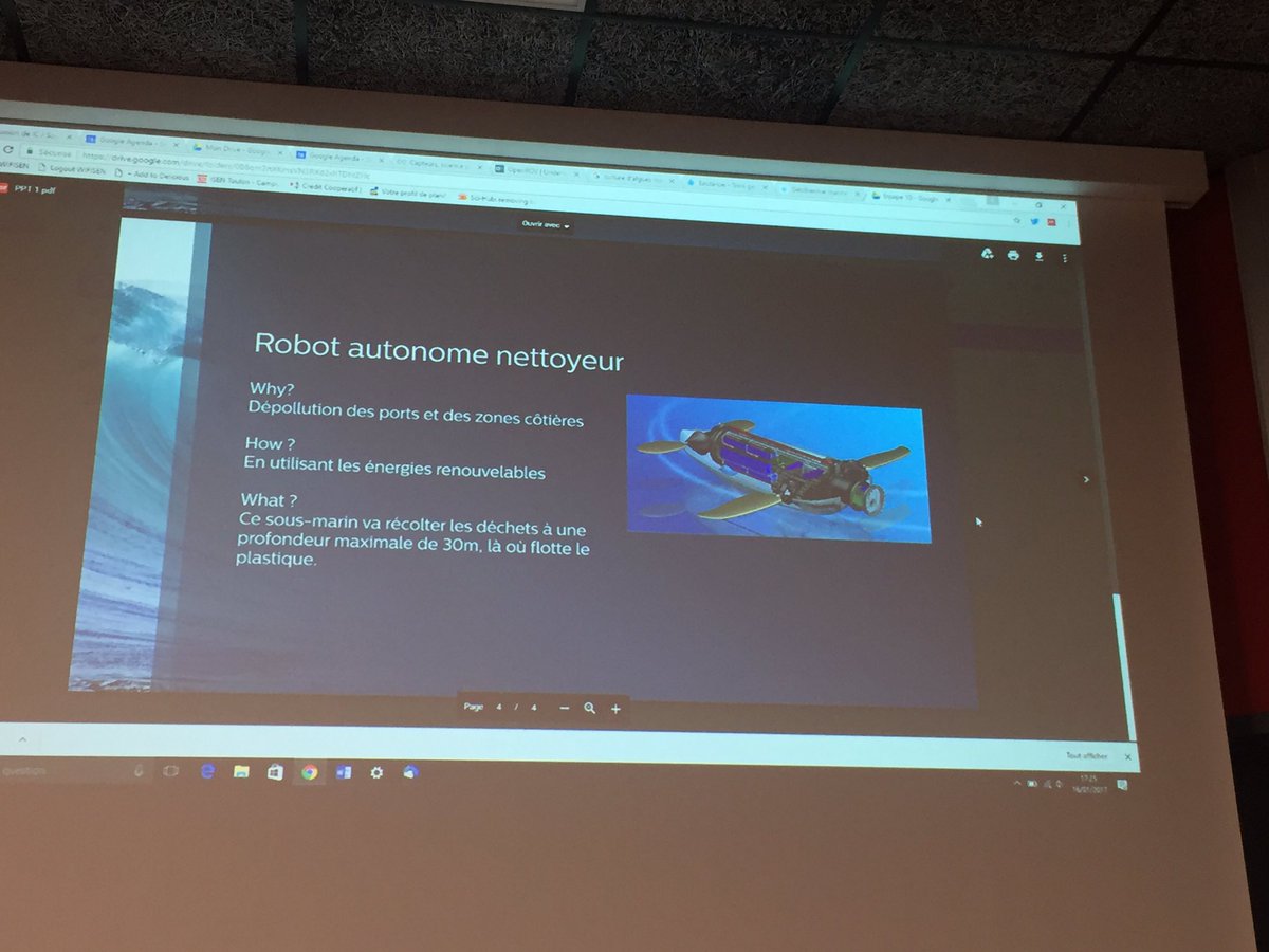isenmed's tweet photo. Premiers pitchs #FabW17 #robot nettoyeur, des cultures #algues marines pour lutter contre #pollution #rechauffementclimatique https://t.co/a0uQkPHt1L