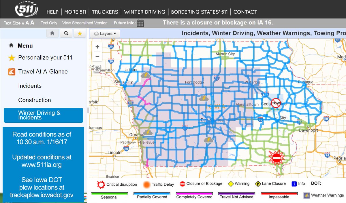 Road Conditions In Iowa Map Interactive Map