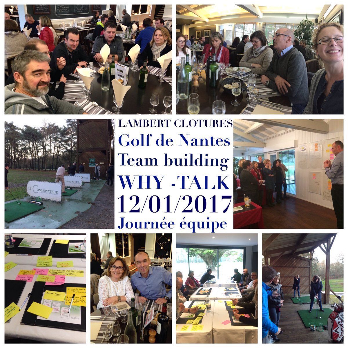 Journée équipe <a href="/lambertclotures/">LAMBERTCLOTURES</a> #joie #bonnehumeur #projet #espritdéquipe #talk trouver son #why #golfdenantes #leaveintime