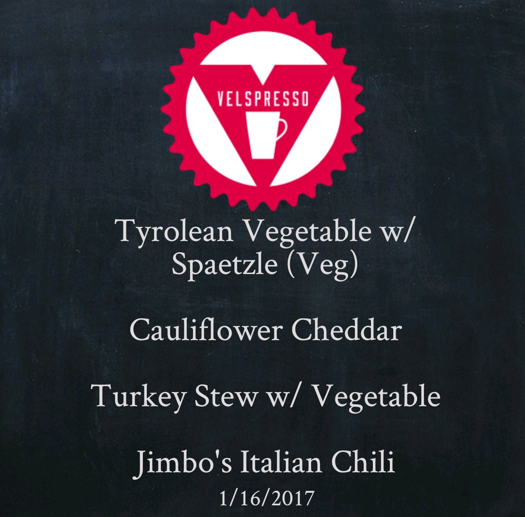 Today's #VelspressoCafeMKE #soup + #grilledcheese #pedalcart combo will brighten #MKE's rainy Monday! Stay safe it's slippery out there.