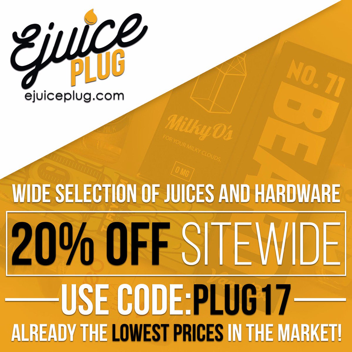 Ejuice_plug's tweet photo. Let us be your connect for juice and hardware. We've got the lowest prices in the market! Be sure to use PLUG17 at checkout.
#ejuiceplug https://t.co/upbUbhDqbw