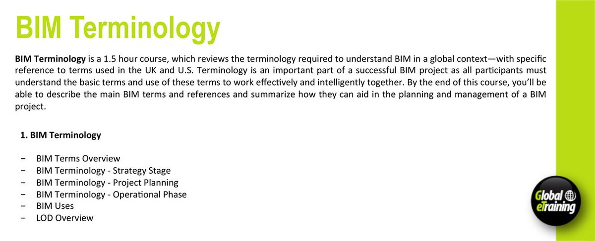 GlobalETraining's tweet photo. NEW COURSE ALERT #BIM Terminology Expert Rebecca De Cicco @becdecicco helps you understand BIM in a global context  https://t.co/CkSUUPcS95 https://t.co/uS5Tv6FJ4T