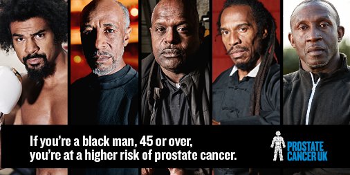 ProstateUK's tweet photo. Don’t wait for early warning signs.
 
If you’re a black man over 45, find out about your increased risk.
 
➡️ https://t.co/zEIVt9Nn5v https://t.co/TMiOBWVzyS