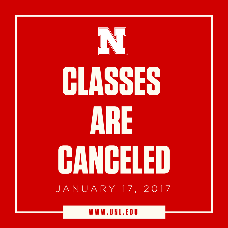 No classes 1/17/17 due to road conditions for students returning to #LNK. All other business as usual.Option 2 bit.ly/1fN1Ls2  #UNL