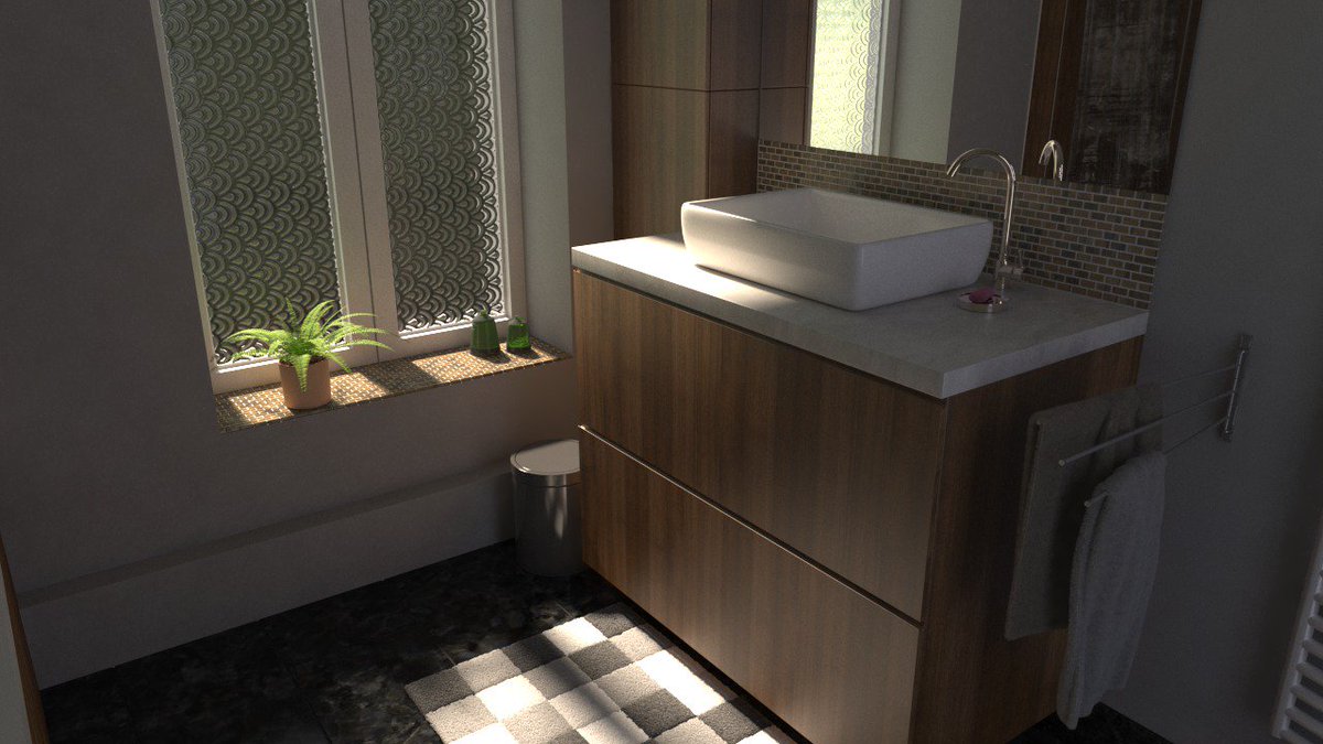 Trinny_Boi's tweet image. Bathroom test render v2, Now with textures and lighting.
Getting closer -_-
#vray #3D #testrender