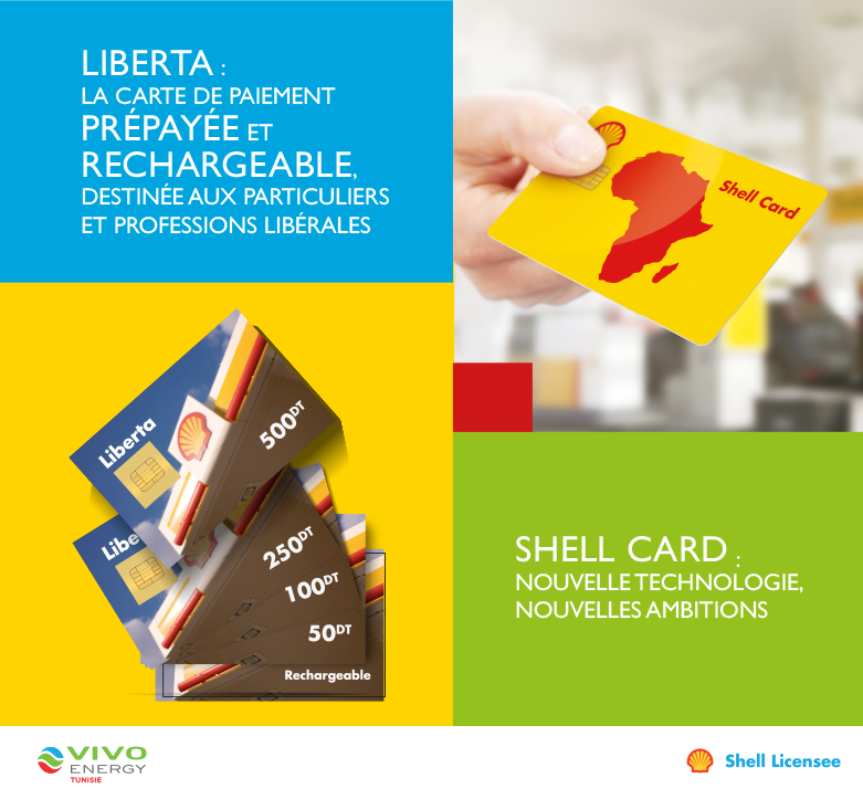 VivoEnergyTN's tweet photo. Deux cartes Shell pour répondre à tous vos besoins ! 
#Station_Shell #Liberta #ShellCard https://t.co/bqb69SqajU