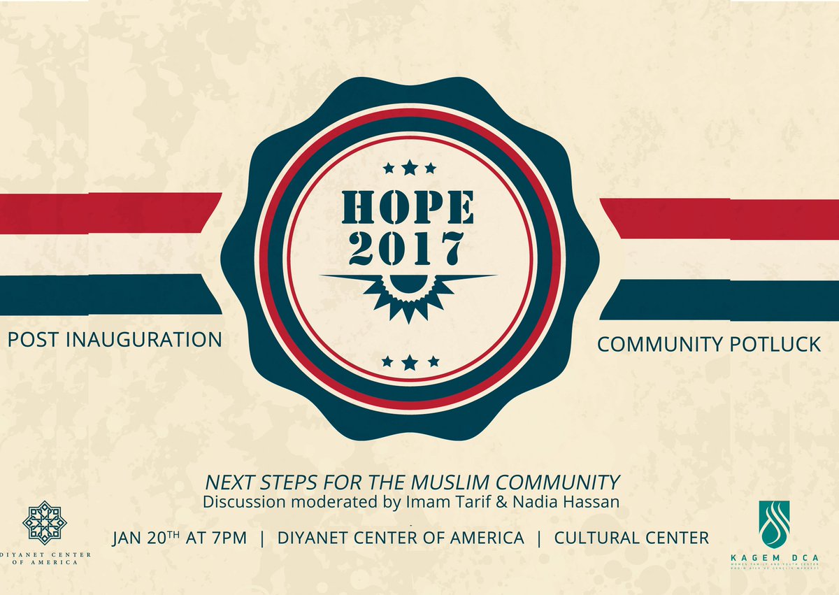 DiyanetAmerica's tweet photo. Let's move forward as a community.Join DCA in a community potluck event and let your voice be heard #inaugration2017 #diyanetcenterofamerica https://t.co/5Xj3tyJNX8