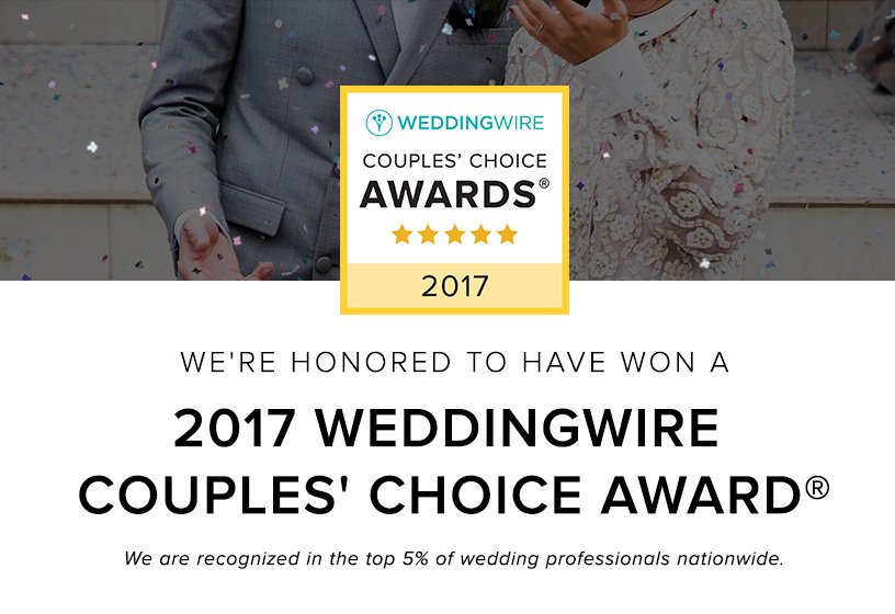 We're 2017 Weddingwire Couples Choice Award Winners!