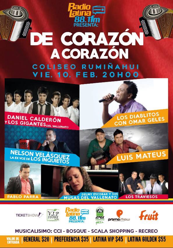 AreaDeportivaFM's tweet photo. 🔥 DE CORAZÓN A CORAZÓN 🔥 

⏩ Coliseo Rumiñahui - Viernes 10 Febrero • 20h00 https://t.co/l2ftBjz2Vy