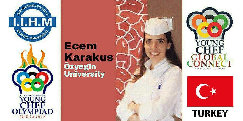 ycolympiad's tweet photo. We welcome Ecem Karakus of @ozyeginunias our #YCO17 representative from #Turkey to the World's biggest #culinary competition https://t.co/YO7DV4rwjg