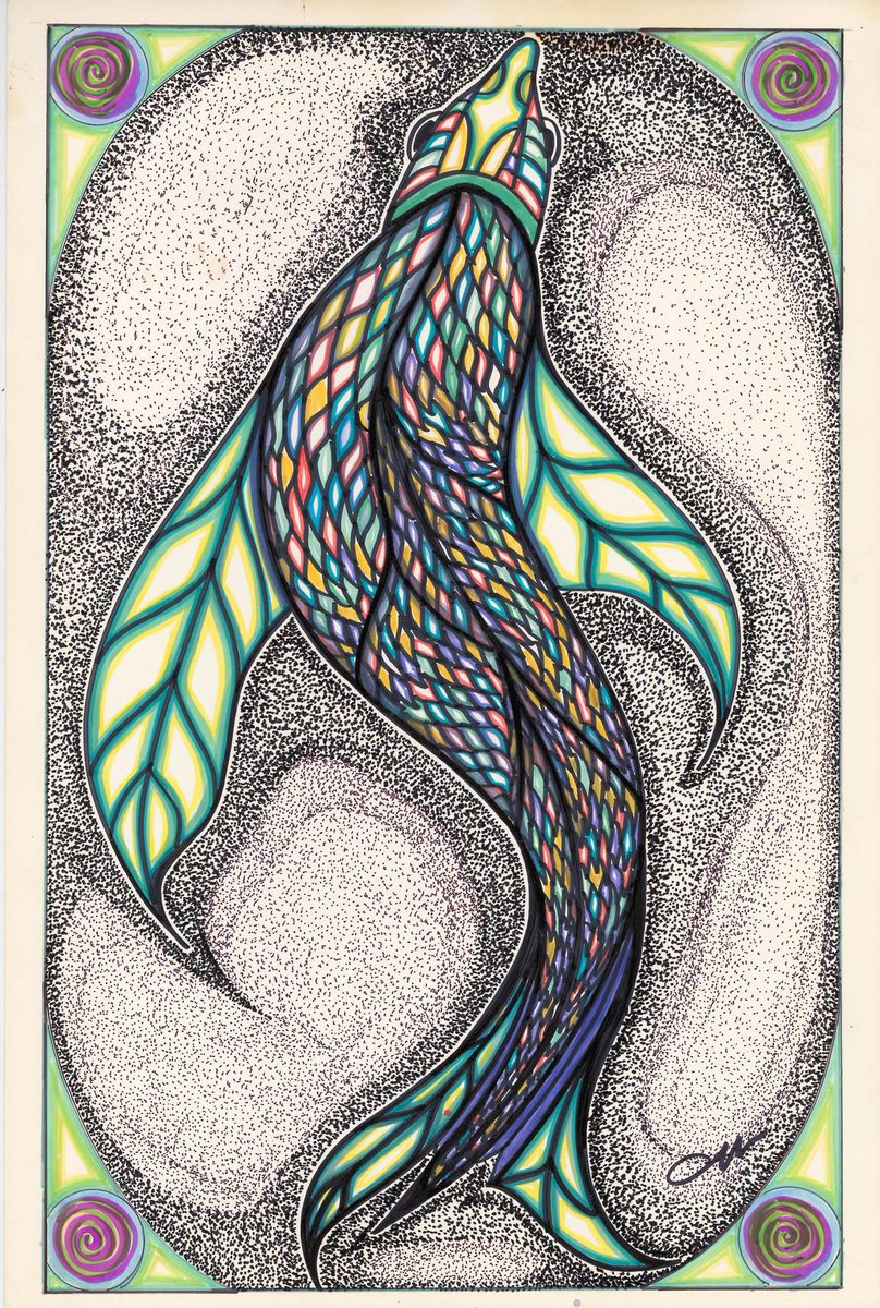 cosmicdoodler's tweet photo. "Fantasy Koi" by @cosmicdoodler Mark Olivari #Asheville #WNC #Artist #abstract #doodle https://t.co/5TetsCbKst https://t.co/zhSRp3RboJ