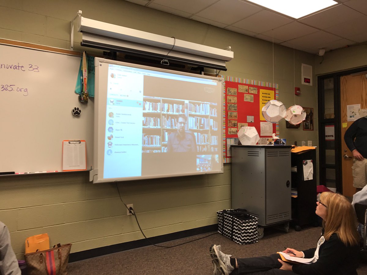 peckhamm's tweet photo. Skyping w/Holocaust Awareness Museum in Philadelphia-Team 15  #385innovate https://t.co/rKpslZIWW7