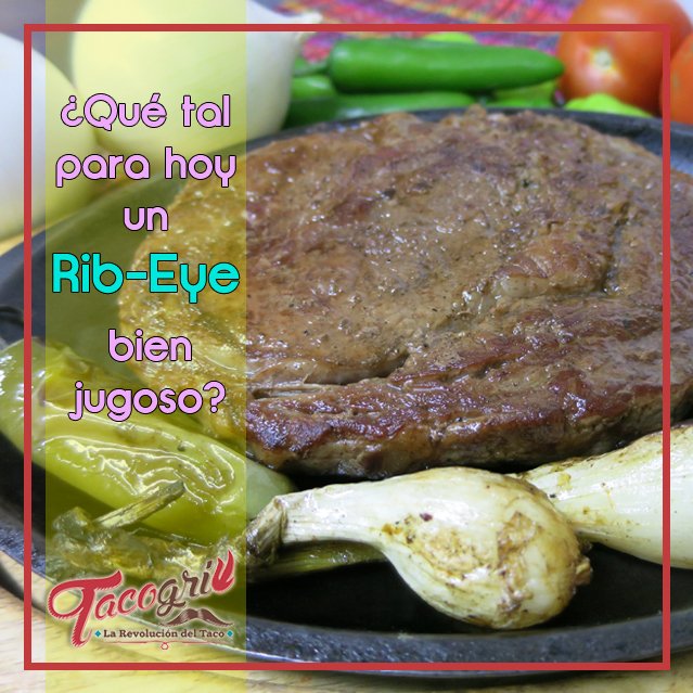 TacoGrillLaIsla's tweet photo. Jugoso #RibEye servido con chiles, cebolla y jitomate.
#FelizLunes #PlayaDelCarmen #AntrosEnCancun #SteakExperts #tequila #Cancun #Monday https://t.co/lYTFsAJfyP