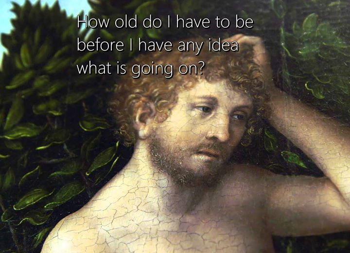 I can confidently say I haven't reached that age, yet... 
Academia is confusing, peeps. 
Courtesy, <a href="/classicartmemes/">Classical Art Memes</a>