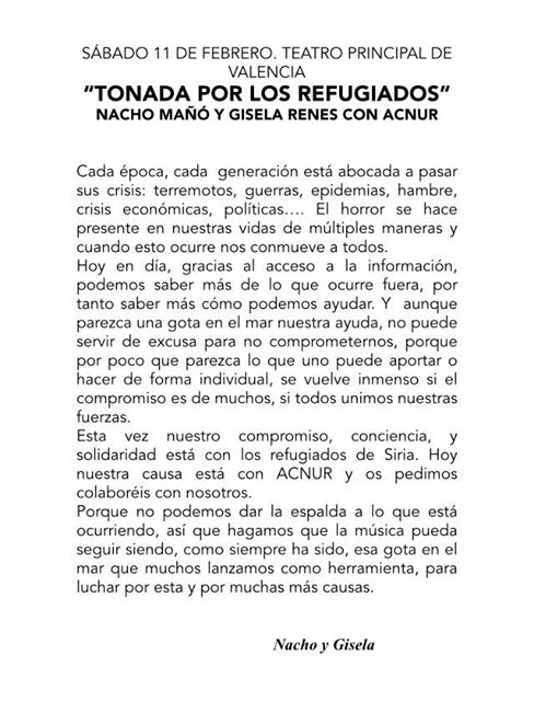 DCeventsvlc's tweet photo. Tonada de Luna Llena de @NachoyGisela en Teatro Principal Valencia @gva_CulturArts.Recaudación ÍNTEGRA para @eACNUR  #TonadaPorLosRefugiados https://t.co/jWGq2Mspfn