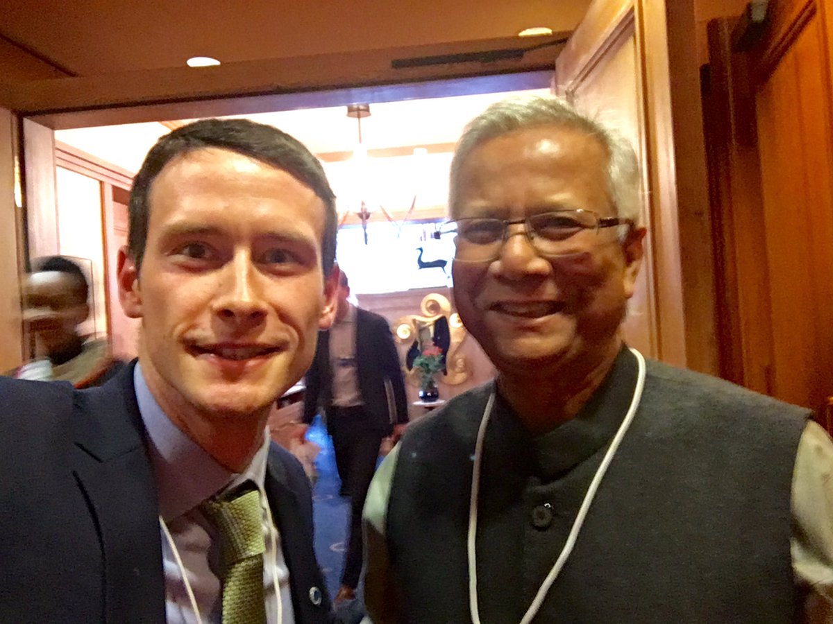 GregNance's tweet photo. Fired up after pitching Muhammad Yunus, a Nobel Peace Prize winner, on our work at @moneythink. His advice: "Don't Stop Building!"💪💪 https://t.co/FrYYu7mBGi