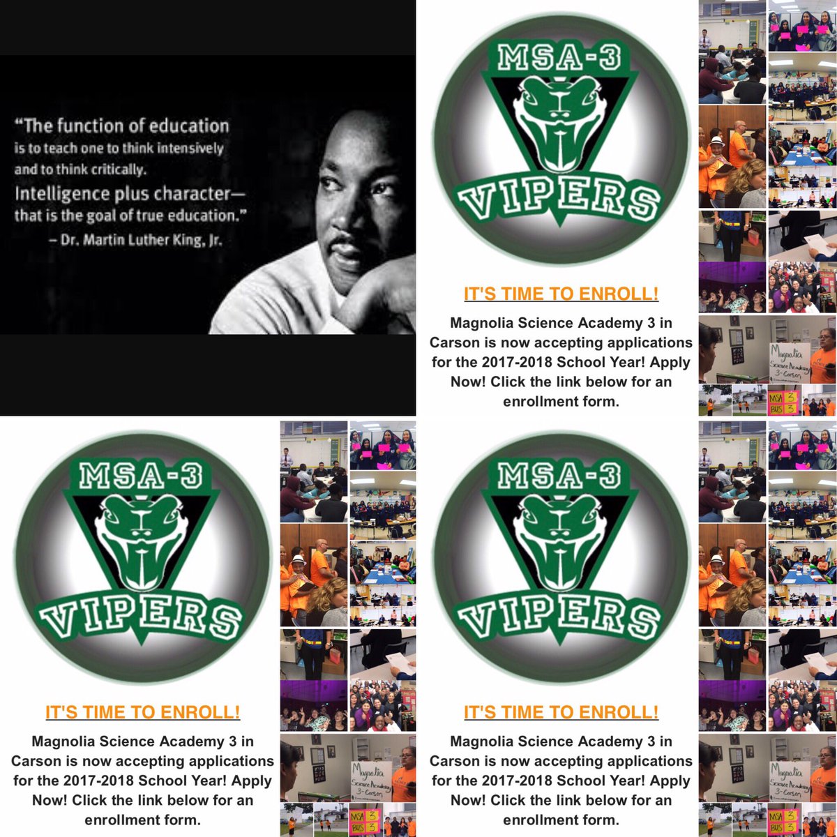 MSA3Carson's tweet image. Happy MLK Day! Education is key to complete your dreams! MSA 3 is enrolling now. msa3.magnoliapublicschools.org/apps/pages/ind…