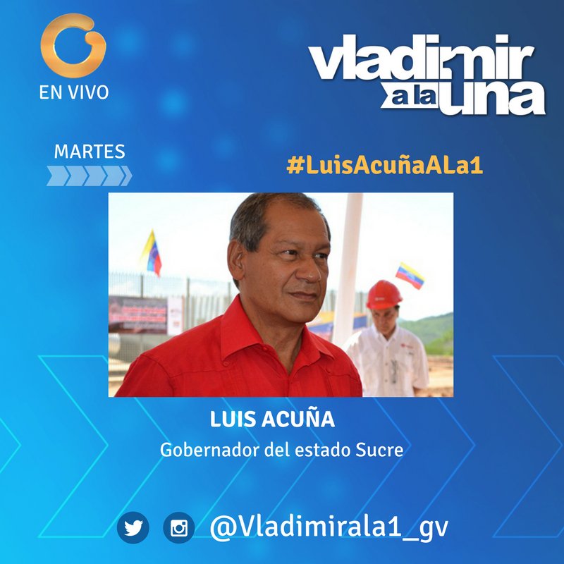 Vladivillegastv's tweet photo. #MARTES @Vladivillegas entrevista a @lacunasucre en @Vladimirala1_gv. Nuestra etiqueta #LuisAcuñaALa1. Véalo por @globovision https://t.co/ZHgxFg1oD5