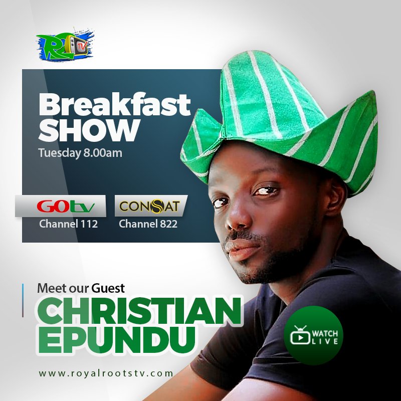 R2_TV's tweet image. Also on the #R2TVBreakfastShow tomorrow is Recording Artiste and Song Writer Christian @Fmgsing Epundu
Don't Miss it!!!
