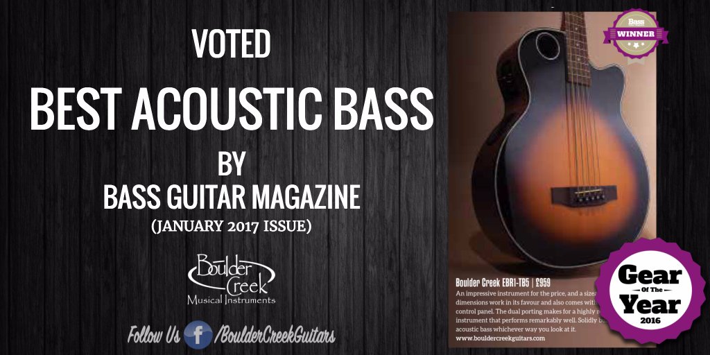 Bass Guitar Magazine chose our EBR1-TB4 as the Best Acoustic Bass in their 2016 Gear of The Year review. #Honored. ow.ly/Y46A3083DtD