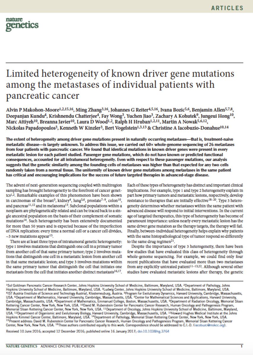 EricTopol's tweet photo. Pancreatic #cancer mets: driver mutations &amp; epigenomic reprogramming https://t.co/J2vHqZ5jCd
https://t.co/NP4jGIViaL https://t.co/VRFCj4JO9R