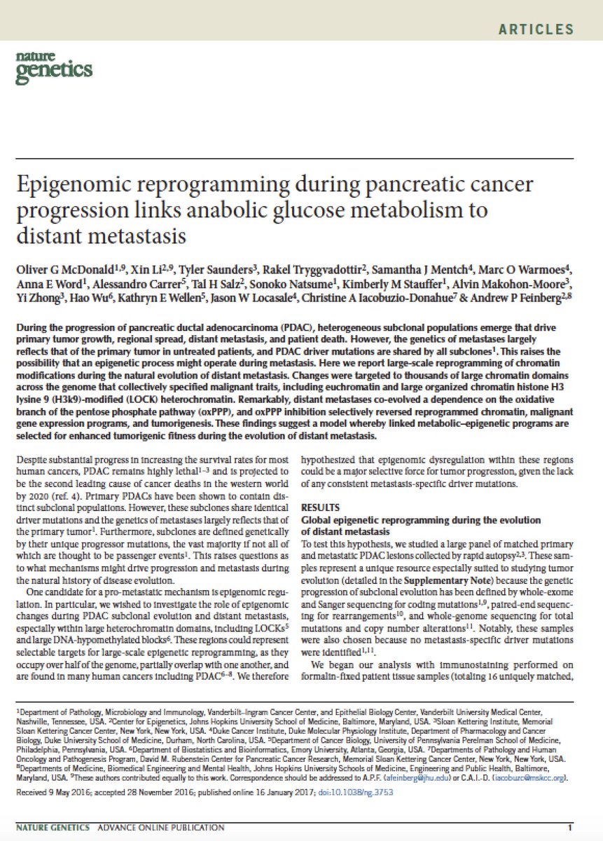EricTopol's tweet photo. Pancreatic #cancer mets: driver mutations &amp; epigenomic reprogramming https://t.co/J2vHqZ5jCd
https://t.co/NP4jGIViaL https://t.co/VRFCj4JO9R