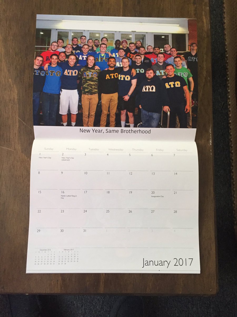 $10 buys you a gorgeous 2017 calendar filled with your favorite guys. DM or ask any brother for more info! #atoleads