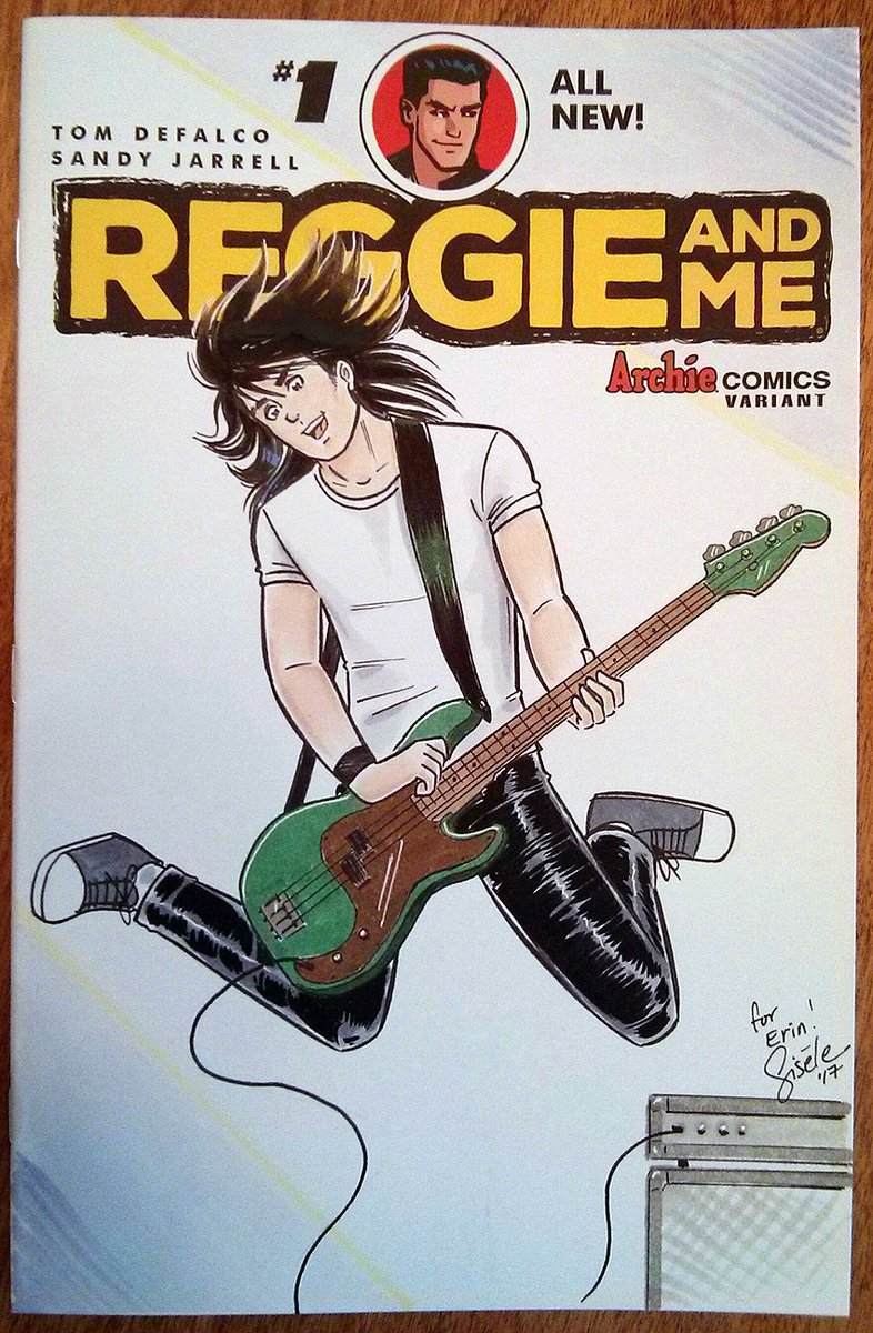 GiseleLagace's tweet image. Finished a Reggie commission (with long hair and green bass like he had in #archiemeetsramones ) #archiecomics