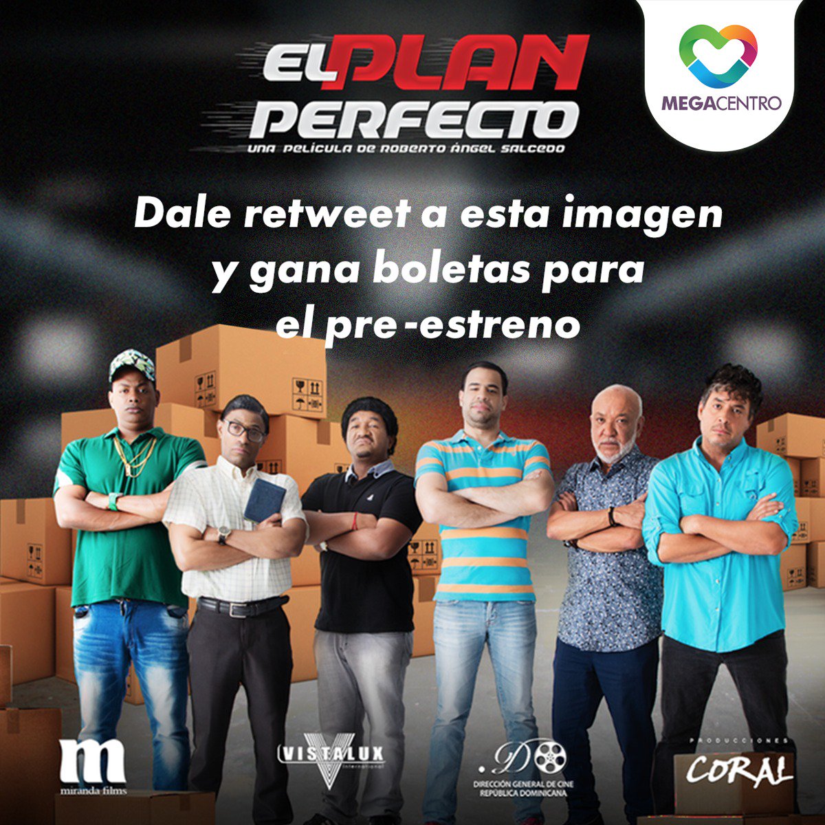MegacentroRD's tweet photo. Si quieres ser uno de los ganador de 2 boletas para el pre-estreno de #ElPlanPerfecto dale retweet a esta foto y estarás participando. https://t.co/UCBtO1msLN